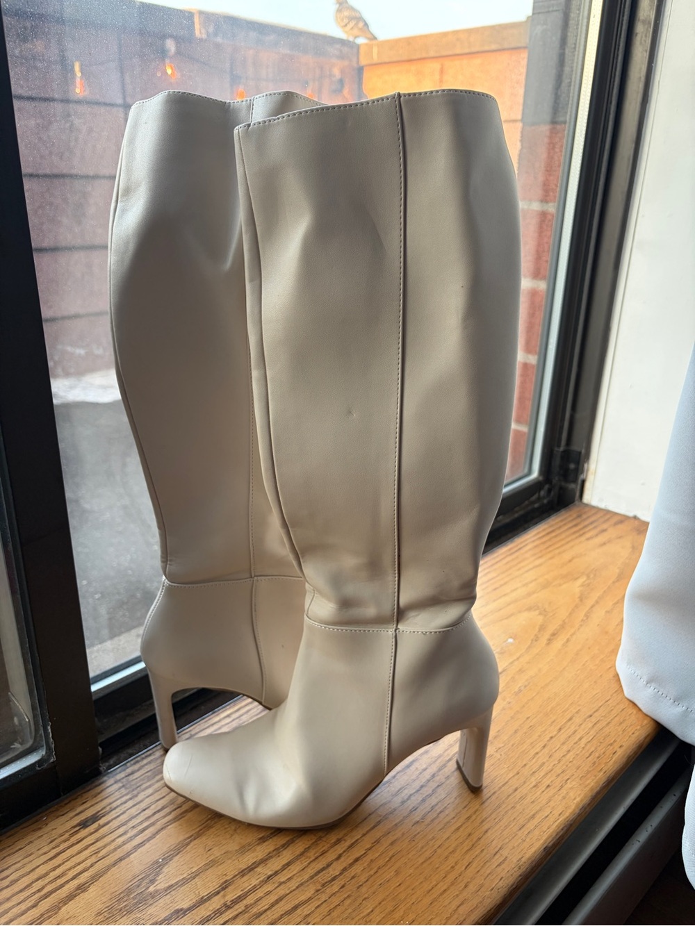 Alfani Tall Cream Knee-High Heeled Boots